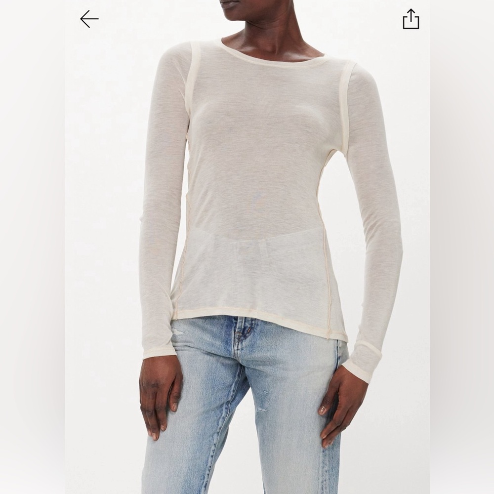 Victoria Beckham ribbed jersey long sleeve top